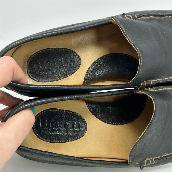 Born Men's Black Leather Driving Loafers Size 12 Casual Slip On Shoes - Picture 14 of 14